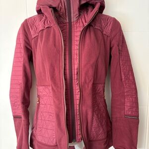 VEUC Lululemon Fleecy Keen Fleece Coat Jacket Winter Berry